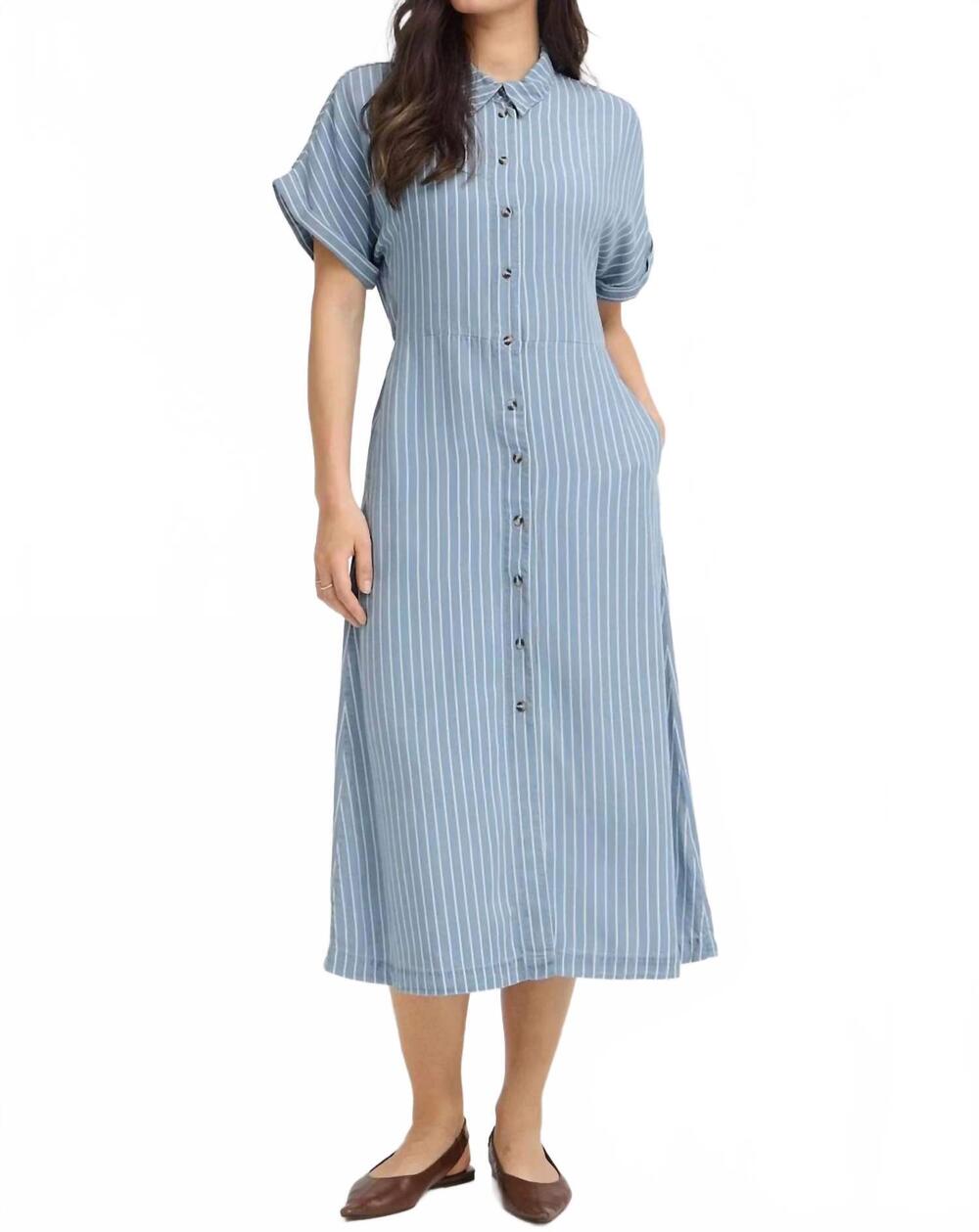 NEW B.YOUNG daydream dialogue midi dress in blue